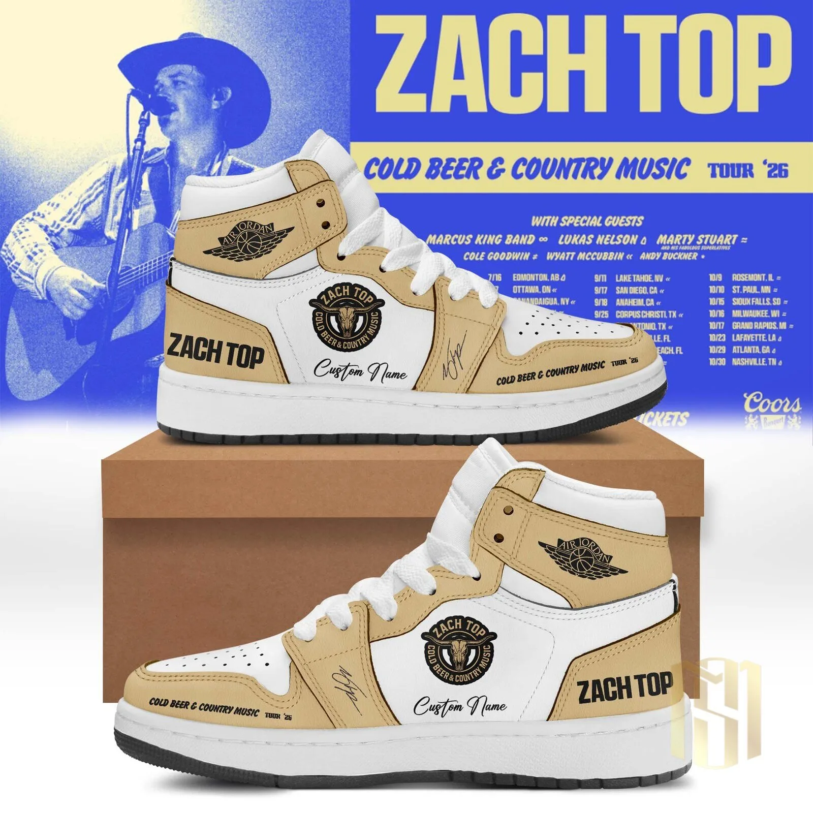 2026 High Top Sneakers for Zach Top Cold Beer & Country Music Tour 1 2026 High Top Sneakers for Zach Top Cold Beer & Country Music Tour