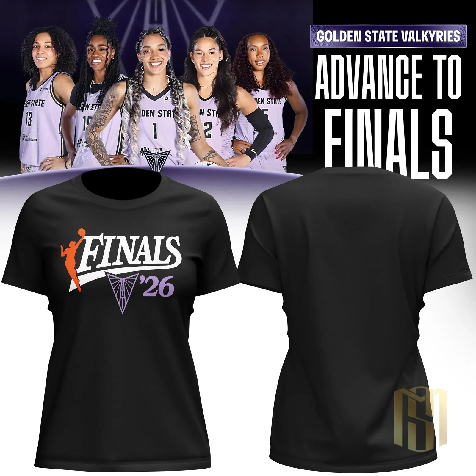 Golden State Valkyries 2026 Finals Advance Black Women's T-Shirt