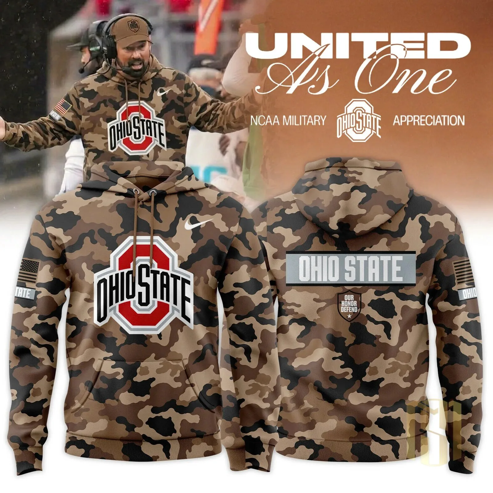 Big Ten Conference United As One Military Appreciation Hoodie 17 Big Ten Conference United As One Military Appreciation Hoodie