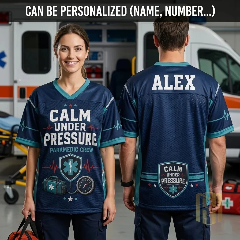Paramedic Crew Calm Under Pressure Personalized Football Jersey