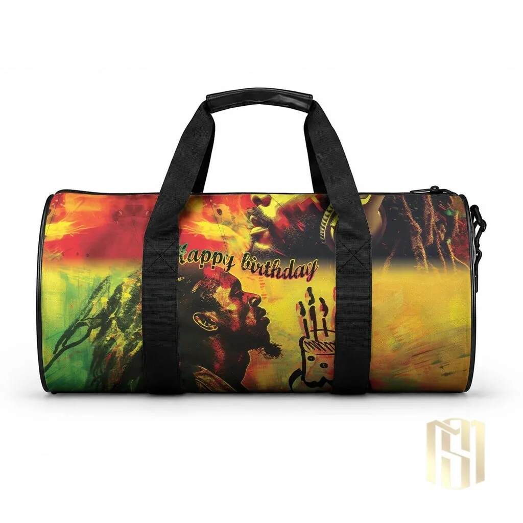 Bob Marley Happy Birthday King of Reggae Duffle Bag