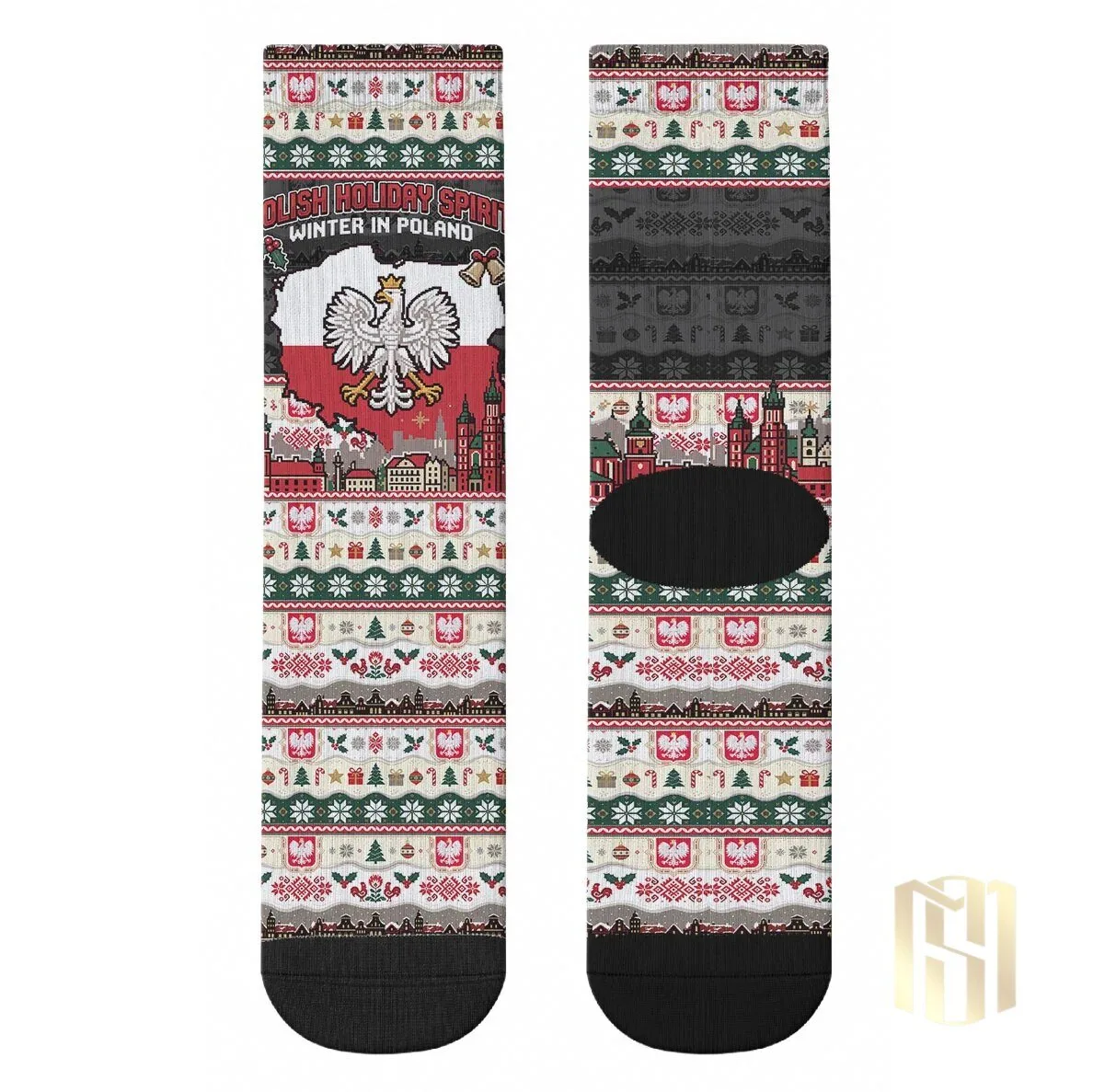 Polish Holiday Spirit Winter in Poland Christmas Crew Socks 9 Polish Holiday Spirit Winter in Poland Christmas Crew Socks