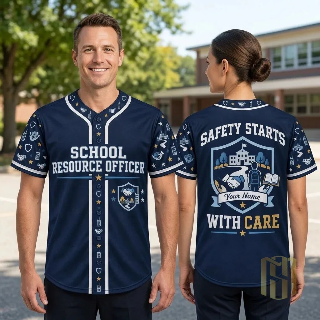 School Resource Officer Safety Starts With Care Baseball Jersey