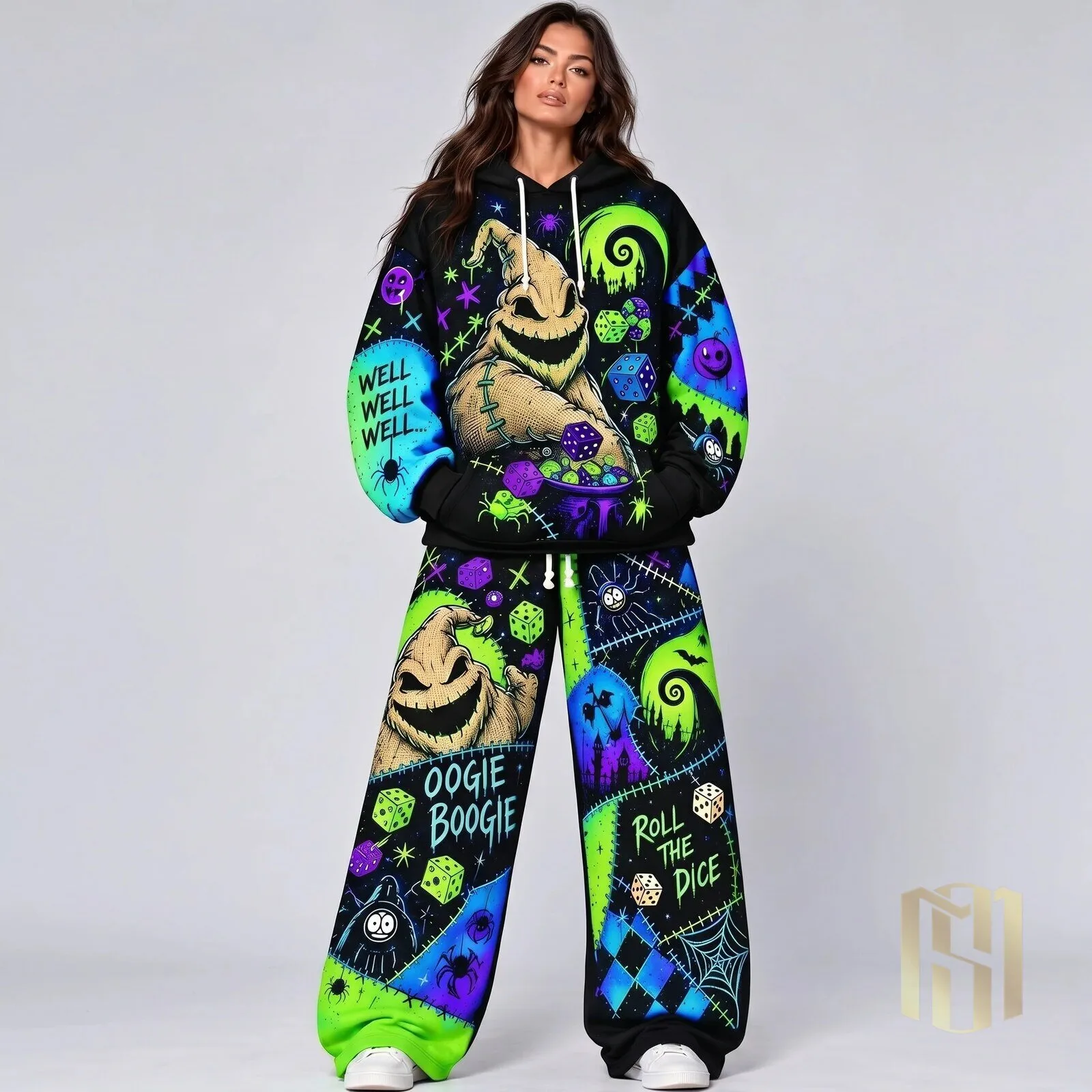 Oogie Boogie Neon Mischief Dice Night Halloween Hoodie 6 Oogie Boogie Neon Mischief Dice Night Halloween Hoodie