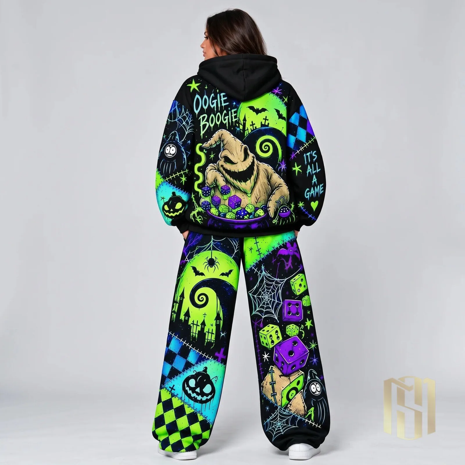 Oogie Boogie Neon Mischief Dice Night Halloween Hoodie 7 Oogie Boogie Neon Mischief Dice Night Halloween Hoodie