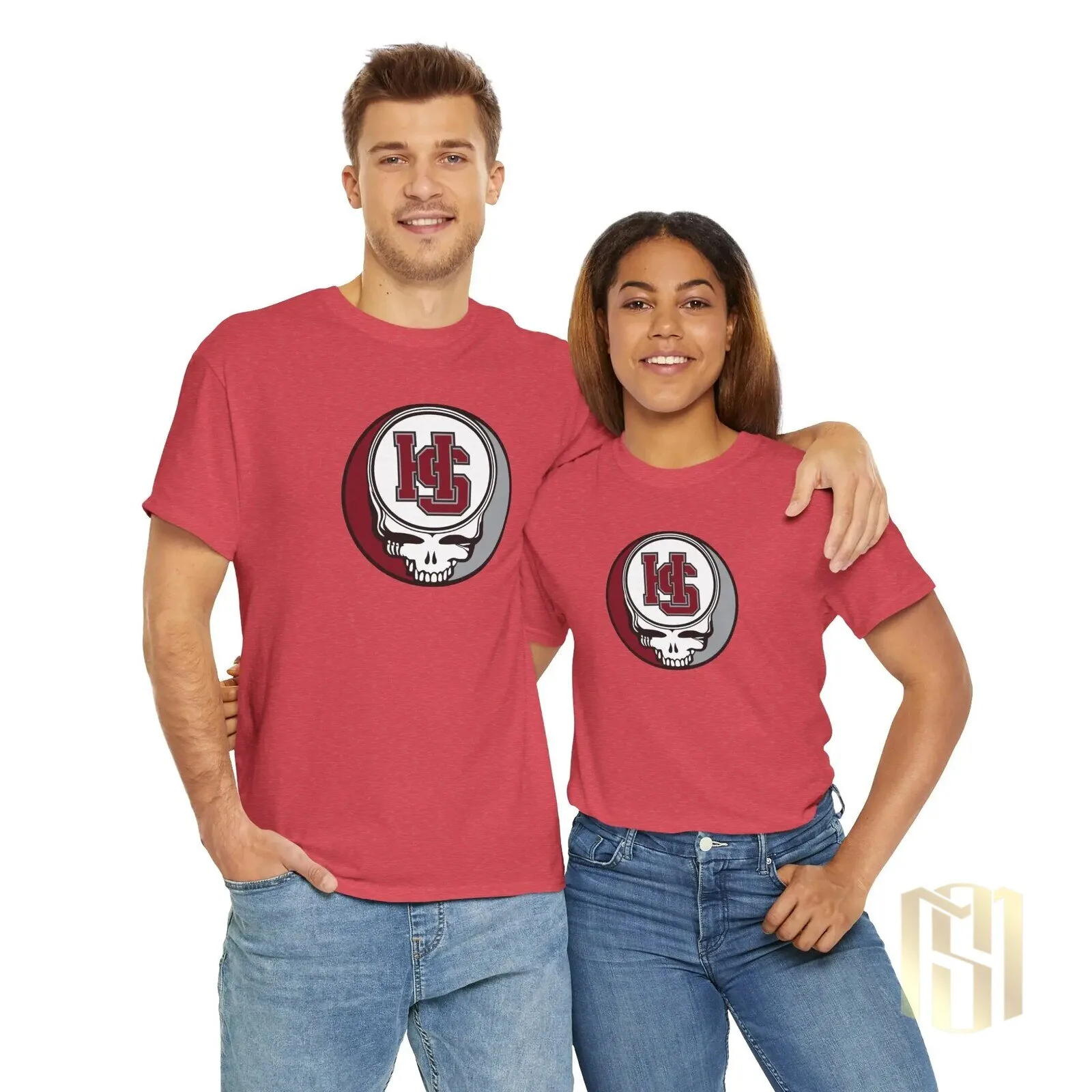 Hampden-Sydney College Skull Logo Graphic Short Sleeve T-Shirt