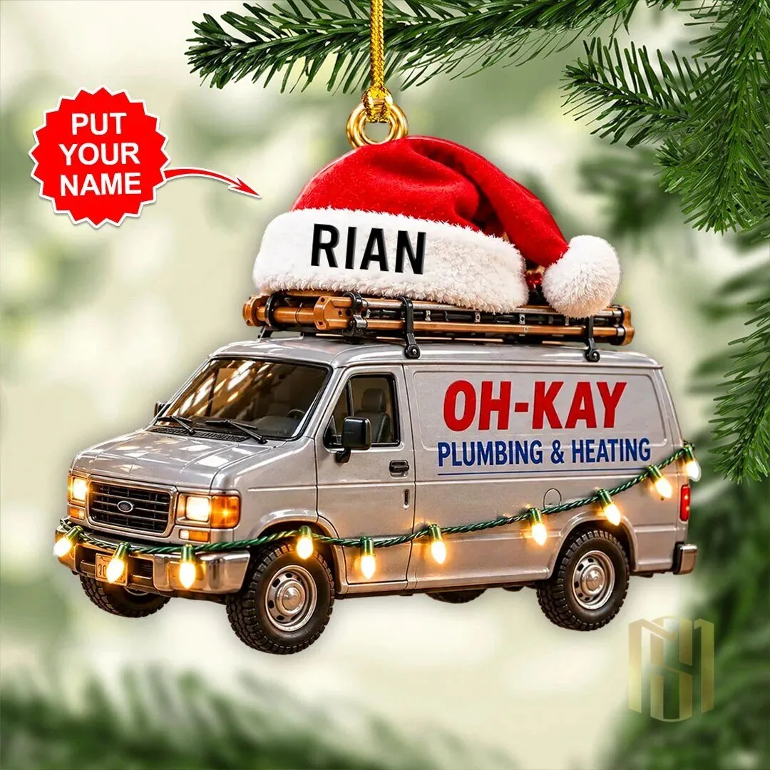 Home Alone Oh-Kay Plumbing & Heating Van Personalized Christmas Ornament
