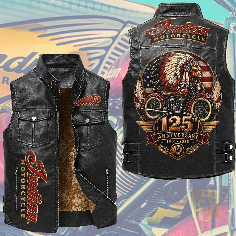 Sleeveless Leather Vest for 125th Anniversary by Indian Motorcycle