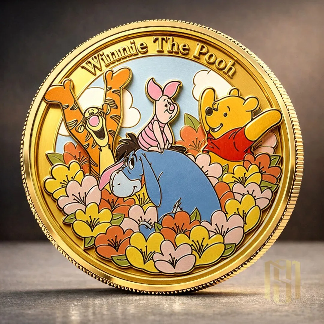 Winnie The Pooh Commemorative Gold Plated Collectible Coin