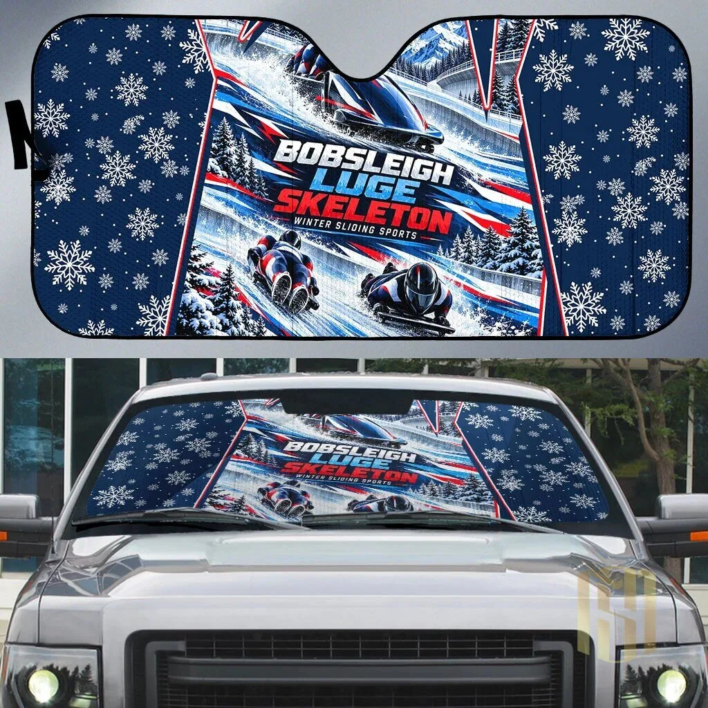 Bobsleigh Luge Skeleton Winter Sliding Sports Car Sunshade
