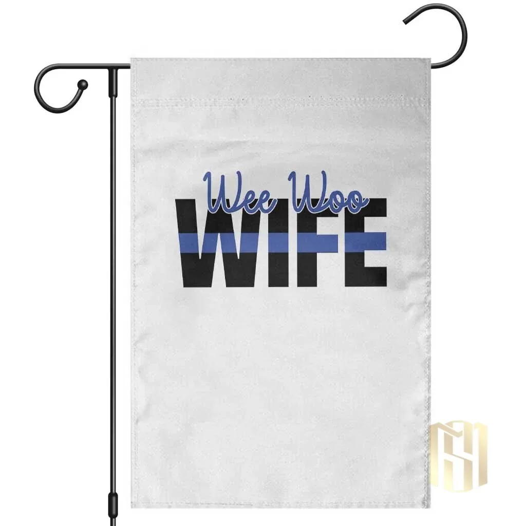 Police First Responder Wee Woo Wife Garden Flag