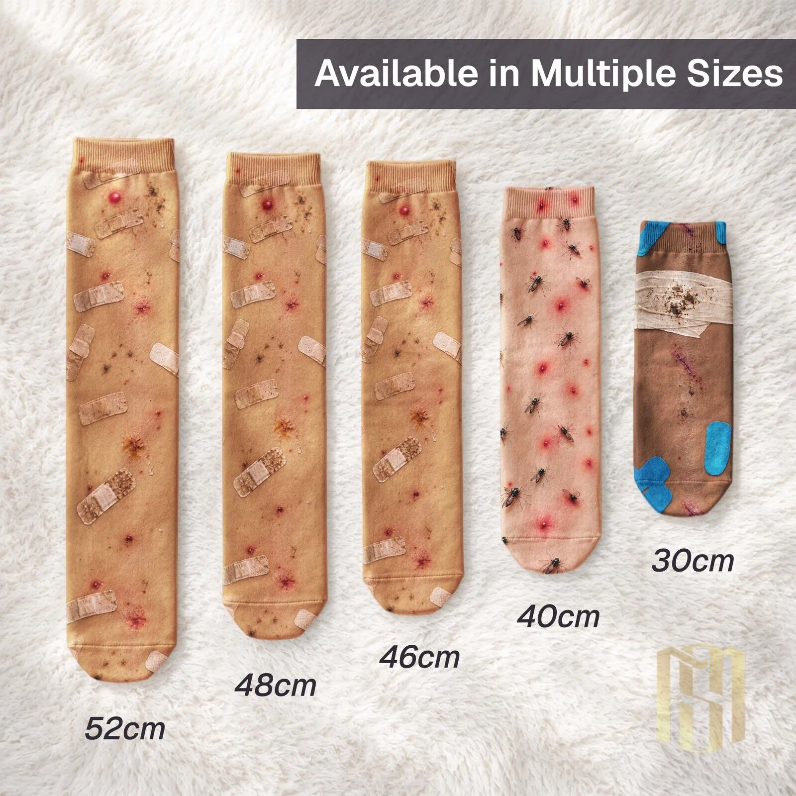 Funny Camping Bug Bites and Bandages Realistic Novelty Crew Socks for Campers 15 Funny Camping Bug Bites and Bandages Realistic Novelty Crew Socks for Campers