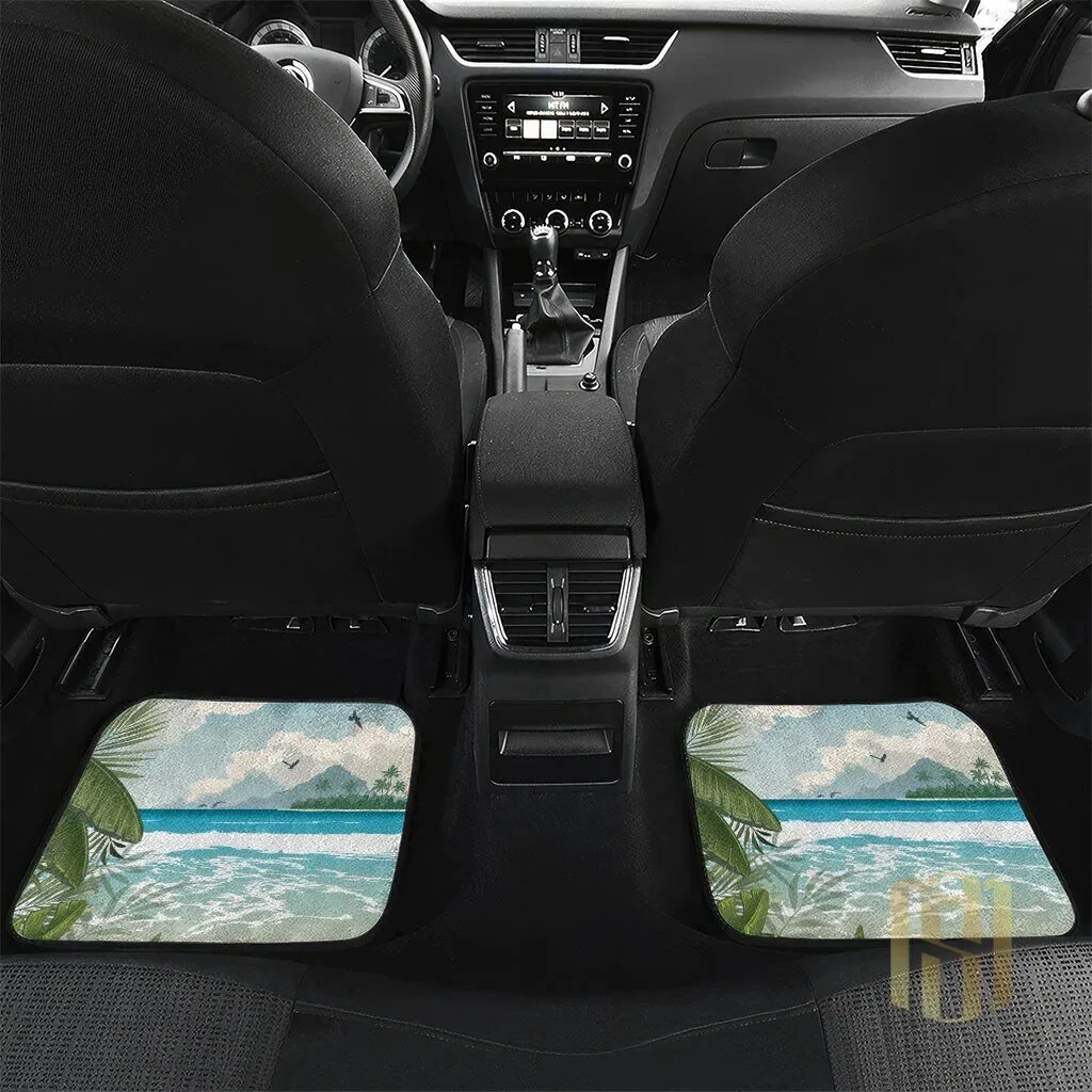 Tropical Parrot Martini Christmas Car Mats with Palm Trees and Ocean Beach Scene 9 Tropical Parrot Martini Christmas Car Mats with Palm Trees and Ocean Beach Scene
