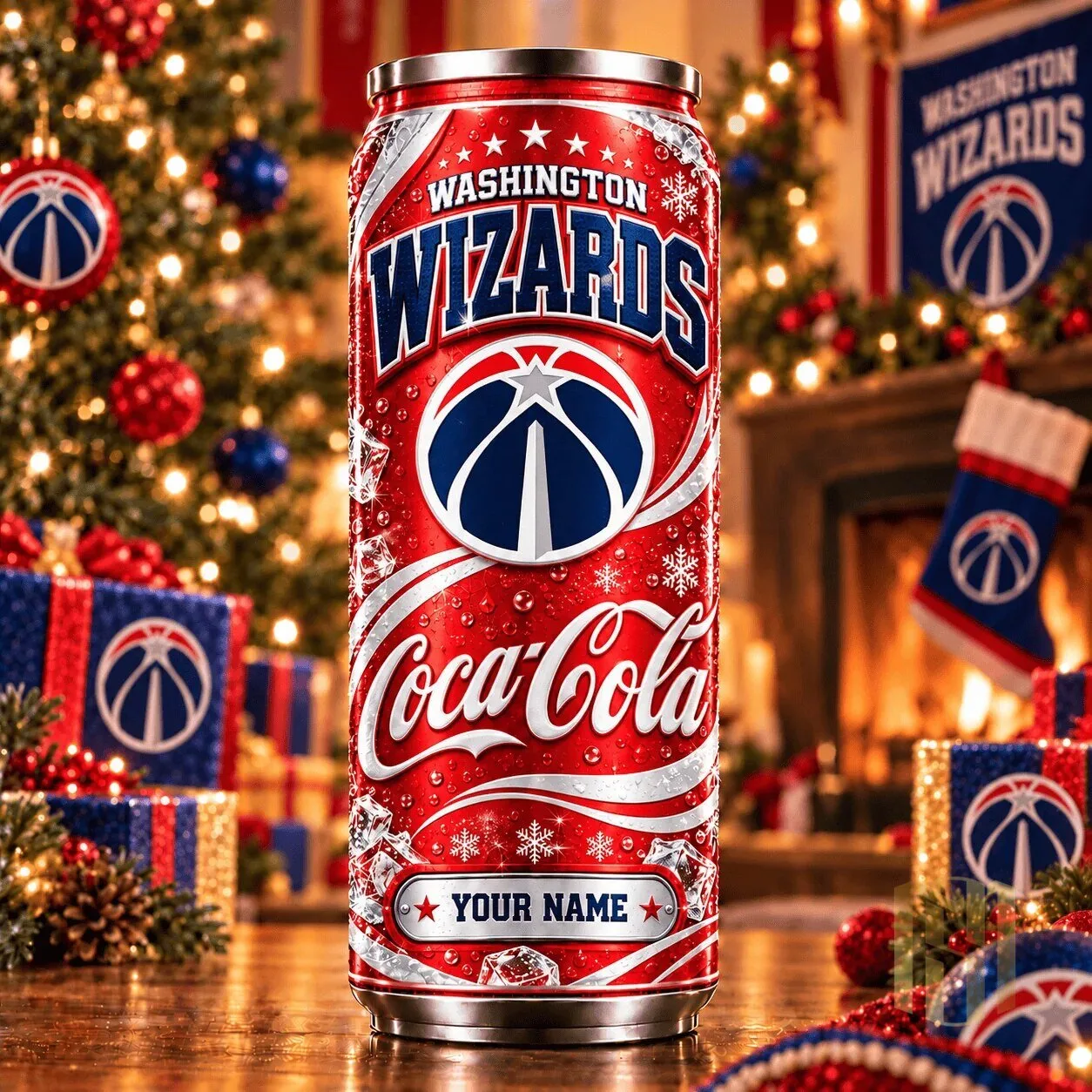 Washington Wizards Personalized Christmas Coca-Cola Can Tumbler