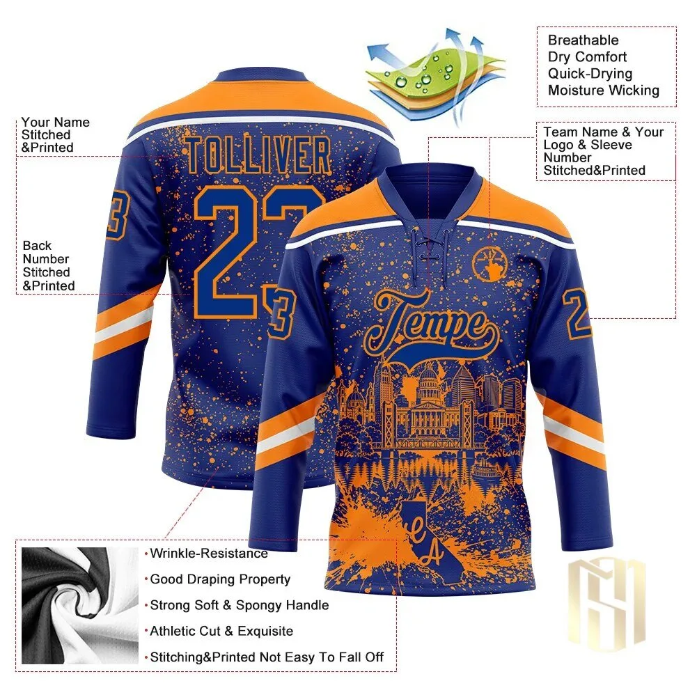 Custom Sacramento California City Skyline Paint Splatter Lace Neck Hockey Jersey 11 Custom Sacramento California City Skyline Paint Splatter Lace Neck Hockey Jersey