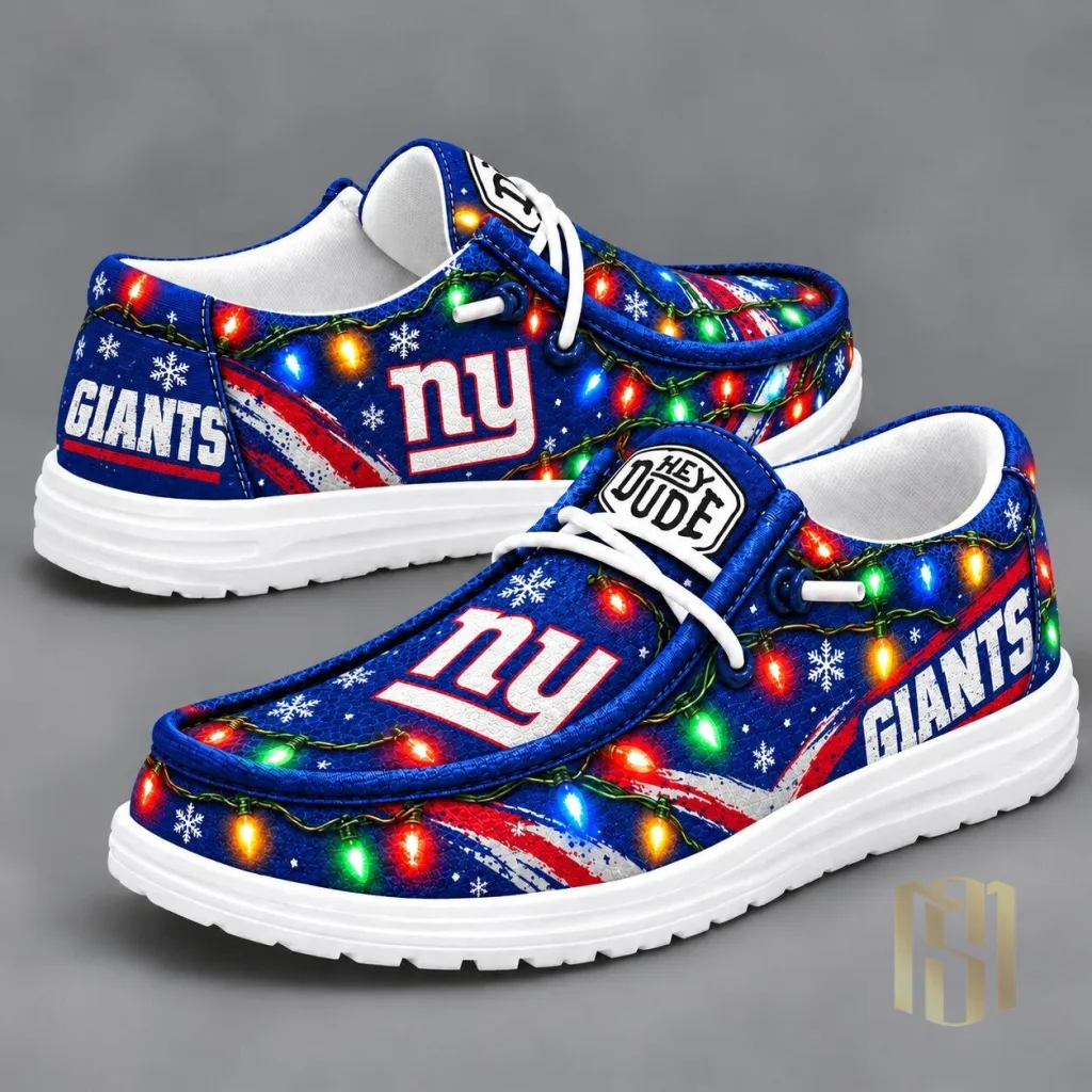New York Giants Christmas Holiday Light Loafer Shoes for Men and Women New York Giants Christmas Holiday Light Loafer Shoes for Men and Women