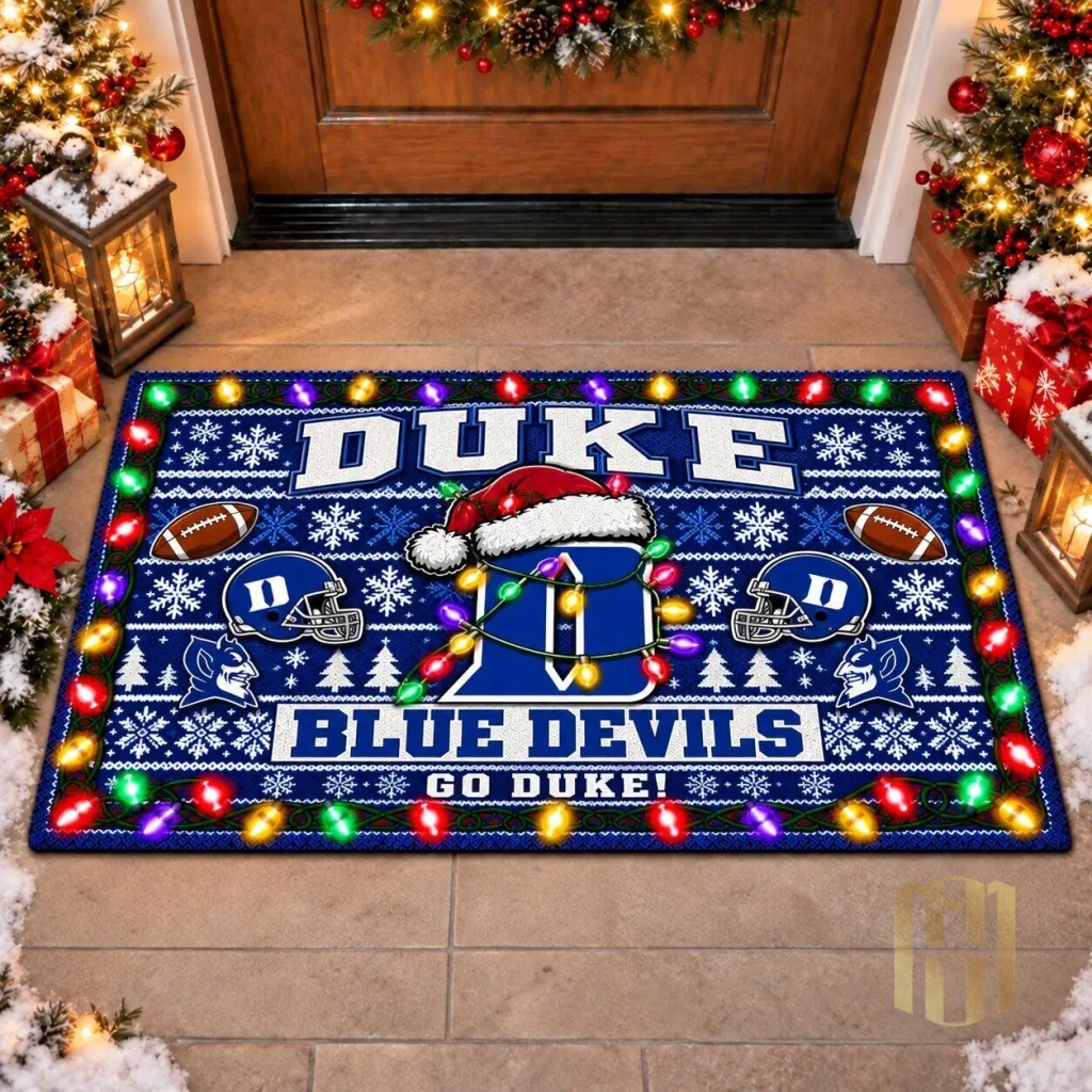 Duke Blue Devils Christmas Ugly Sweater Style Holiday Doormat Duke Blue Devils Christmas Ugly Sweater Style Holiday Doormat