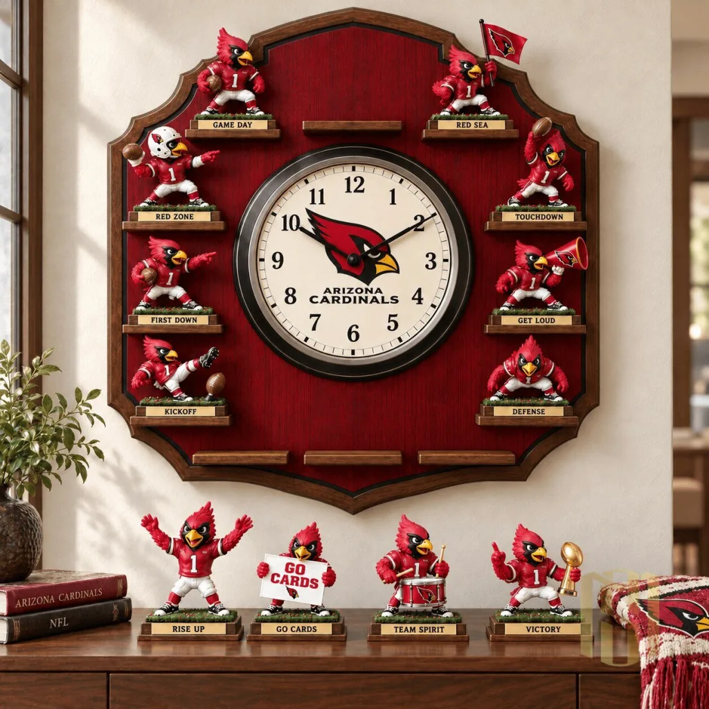 Arizona Cardinals Football Team Mascot Sculpture Wall Clock Collection Arizona Cardinals Football Team Mascot Sculpture Wall Clock Collection