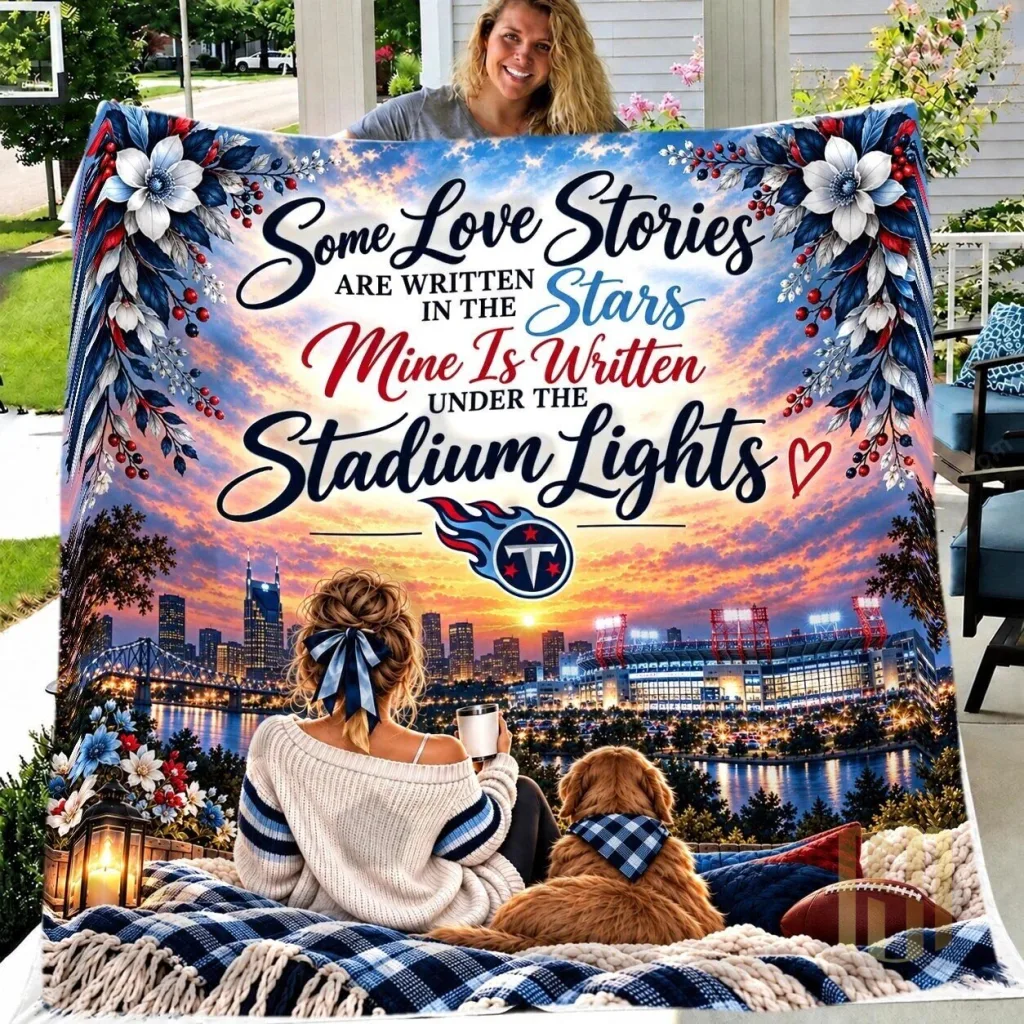 Tennessee Titans Stadium Lights Love Story Ultra-Soft Fleece Blanket Tennessee Titans Stadium Lights Love Story Ultra-Soft Fleece Blanket
