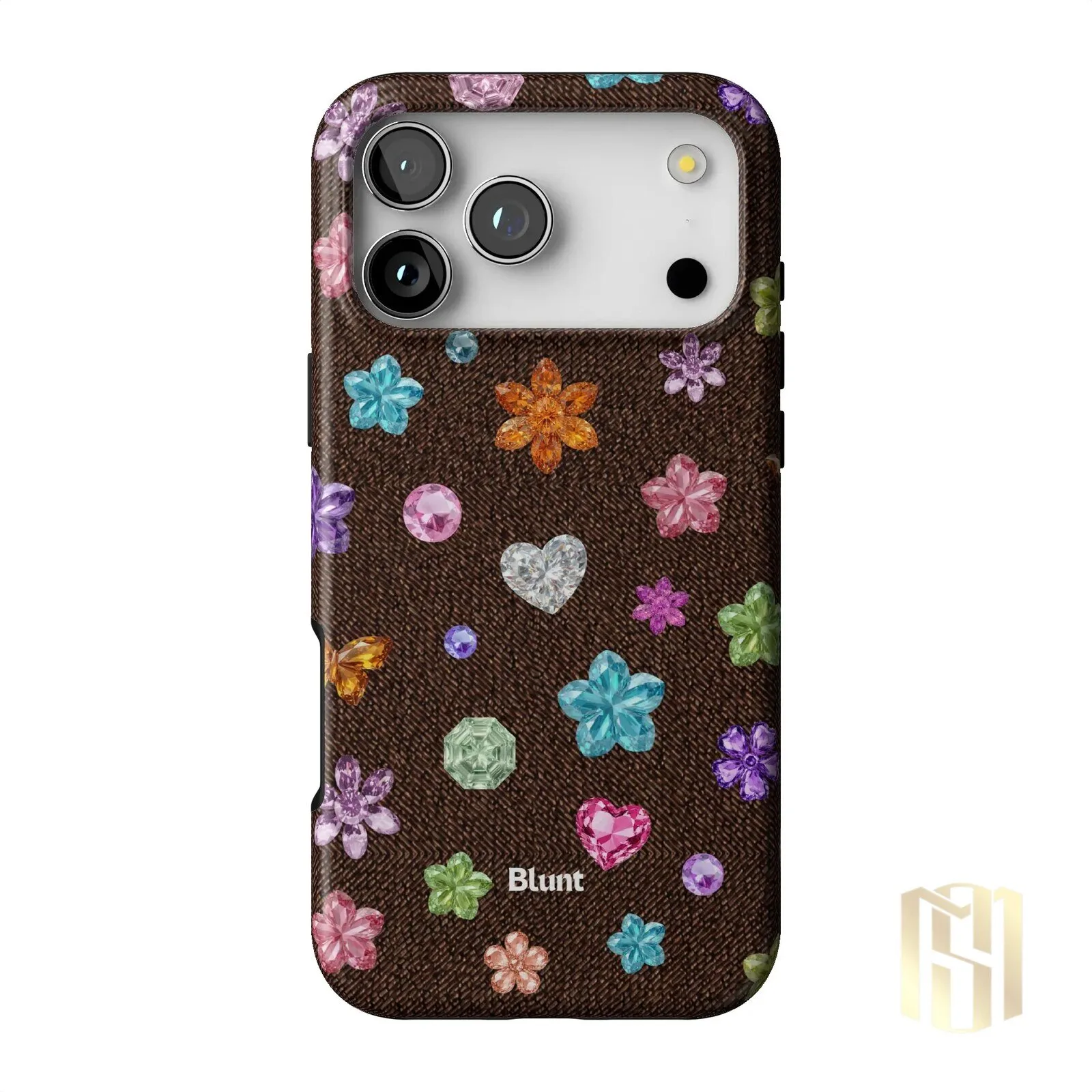 Brownie Gems Pattern iPhone Case with Colorful Crystal Flowers and Hearts 31 Brownie Gems Pattern iPhone Case with Colorful Crystal Flowers and Hearts