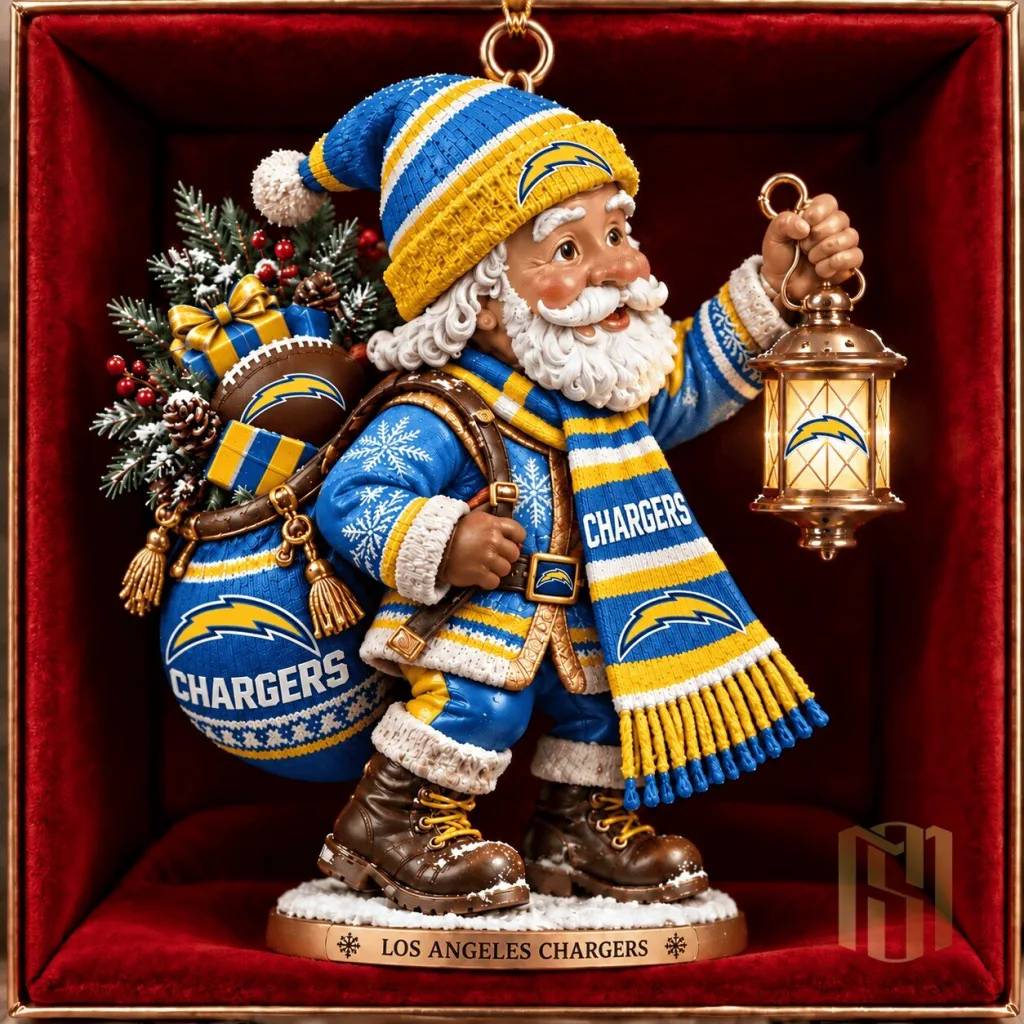 Santa Claus Christmas Tree Ornament - Los Angeles Chargers Design Santa Claus Christmas Tree Ornament - Los Angeles Chargers Design