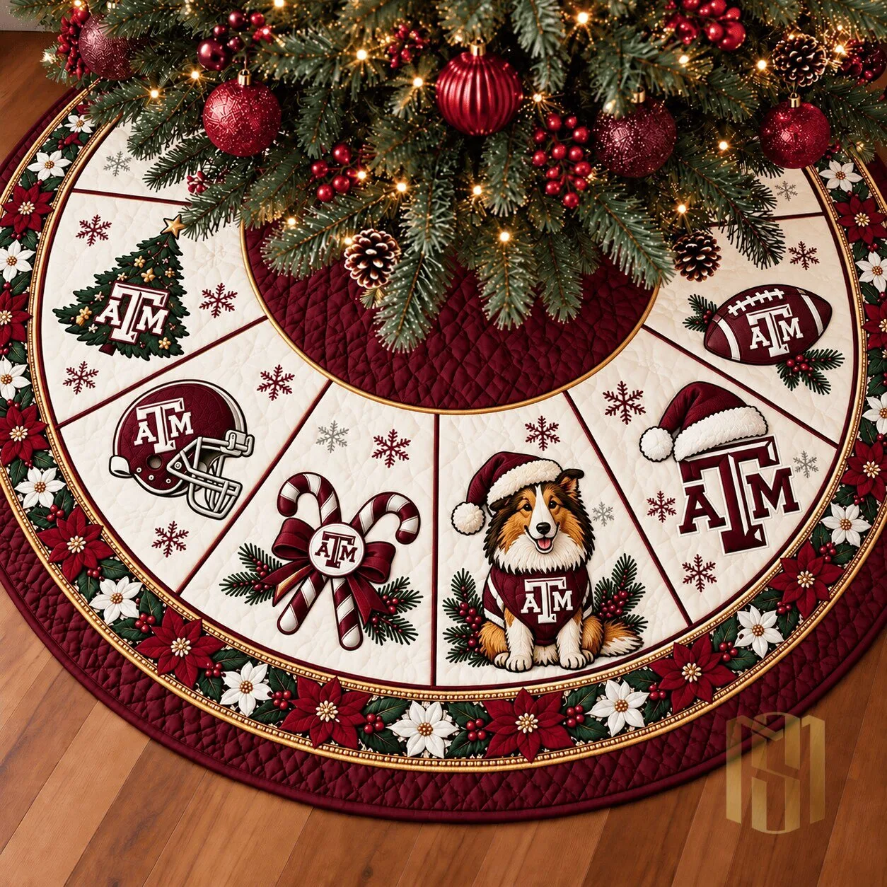 Texas A&M Aggies Football Christmas Tree Skirt Holiday Home Decor 1 Texas A&M Aggies Football Christmas Tree Skirt Holiday Home Decor