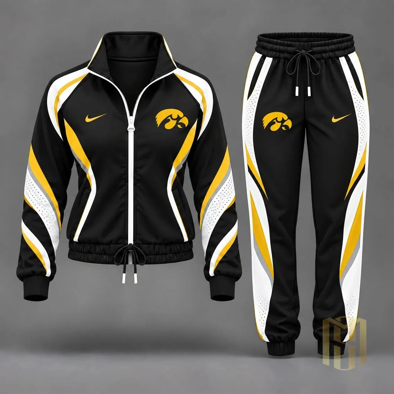 Iowa Hawkeyes NCAA Victory Lane Waterproof Windbreaker Jacket and Pants Set 1 Iowa Hawkeyes NCAA Victory Lane Waterproof Windbreaker Jacket and Pants Set