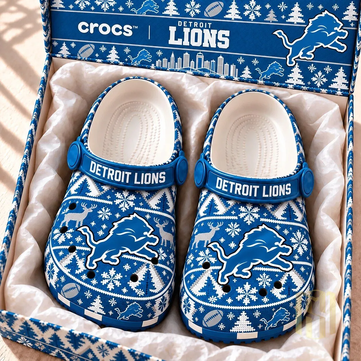 Detroit Lions Christmas Holiday Crocs Shoes 1 Detroit Lions Christmas Holiday Crocs Shoes