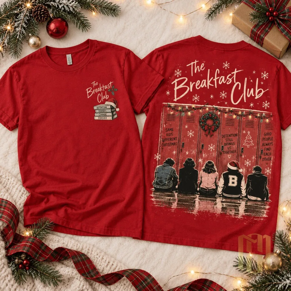 The Breakfast Club Christmas Holiday Friends Forever T-Shirt The Breakfast Club Christmas Holiday Friends Forever T-Shirt
