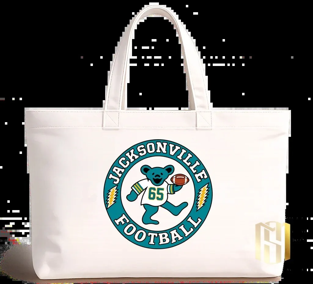 Jacksonville Jaguars Football Grateful Dead Dancing Bear Tote Bag 2 Jacksonville Jaguars Football Grateful Dead Dancing Bear Tote Bag